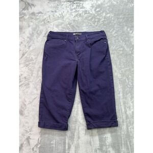 Levis Jeans Women Sz 14 Purple Crop Capri Cuffed Stretch Beach Walking Park Shop
